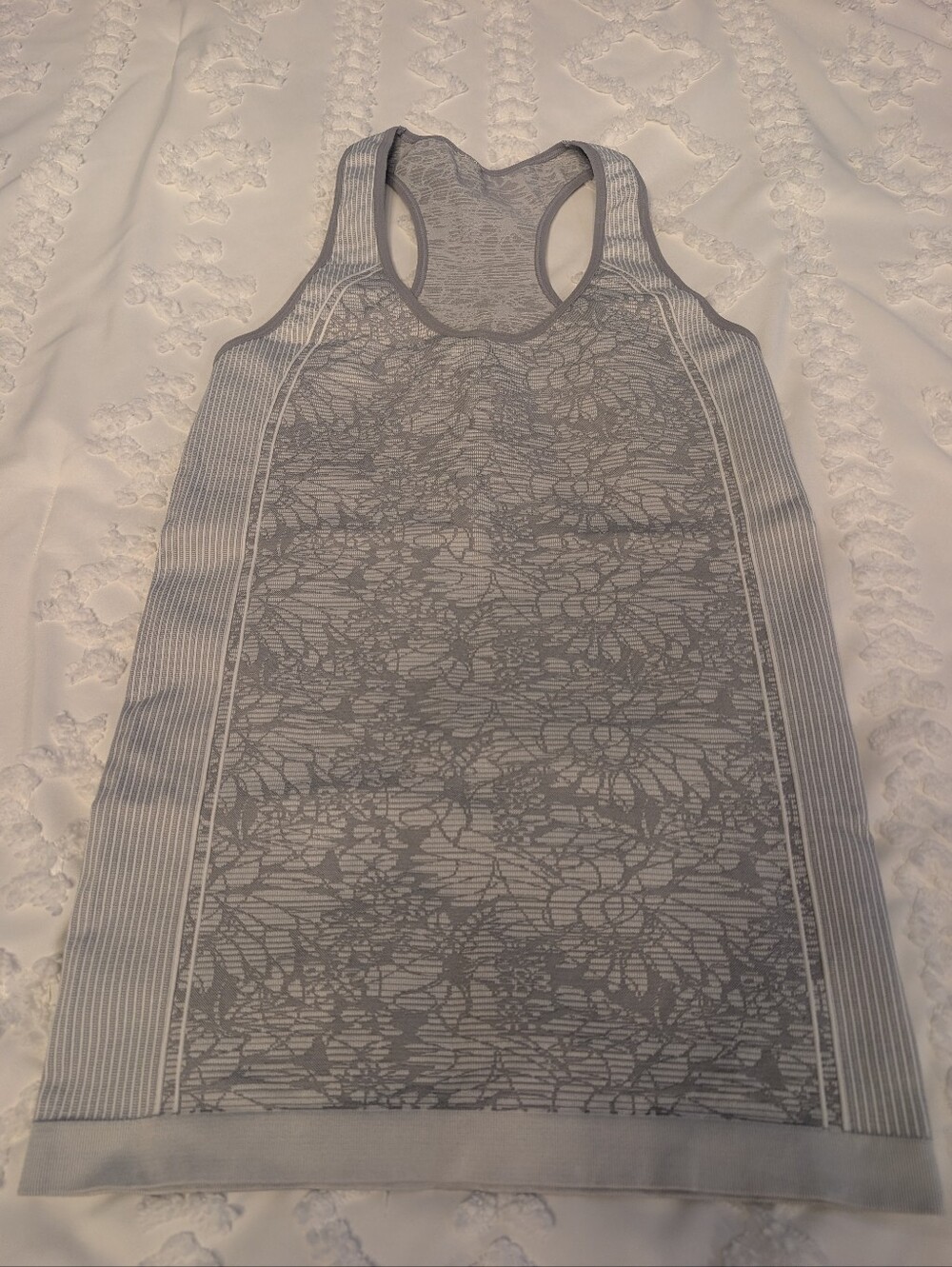 Fabletics Oula Seamless Tank Top Gray Patterned